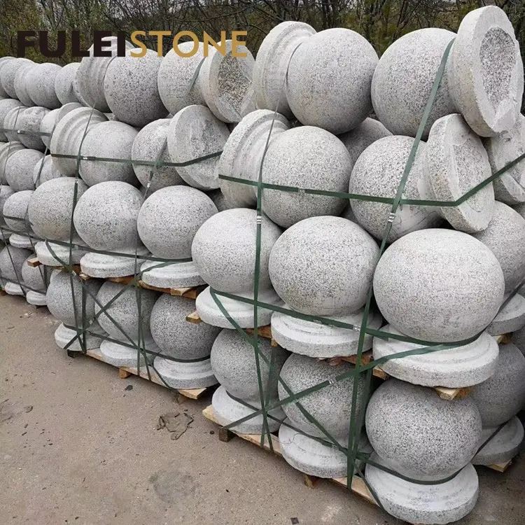 Pierre de stationnement en granit chinois gris clair, G603, accessoire de jardin et de voiture, sphère solide
