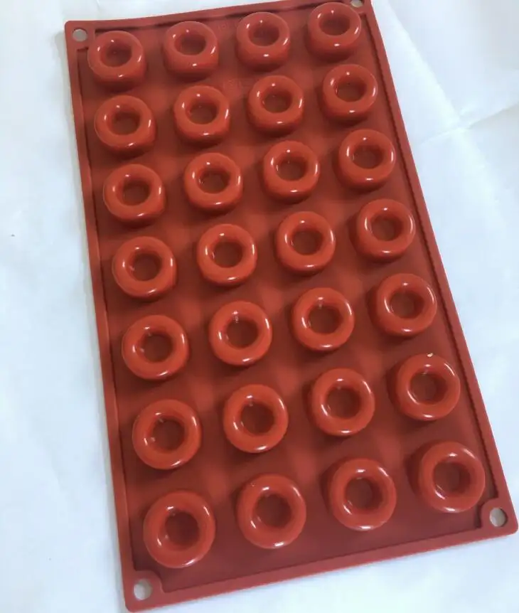 28pcs Donuts Forma Molde Do Bolo Do Silicone Molde Do Bolo Redondo Pan Silicone Bakeware