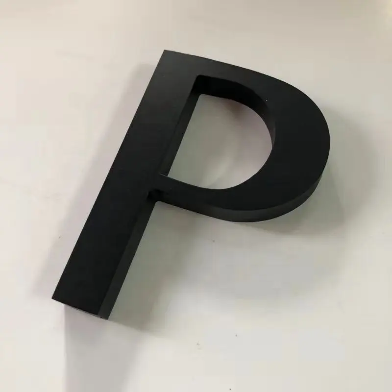 7 a 25mm tinta preta interior PVC carta 3d PVC lettering plástico parede letras para publicidade