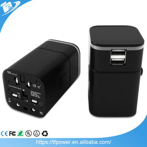 TPF Adaptador De Viagem <span class=keywords><strong>com</strong></span> 2 Portas <span class=keywords><strong>USB</strong></span> All in One Adaptador Universal Plug Carregador de Mais de 150 Países