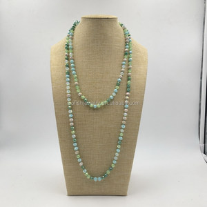 150CM Long Lovely <strong>Bead</strong> 8mm 6mm 4mm Hand Knotted Crystal Beaded Necklace - Product Image 5