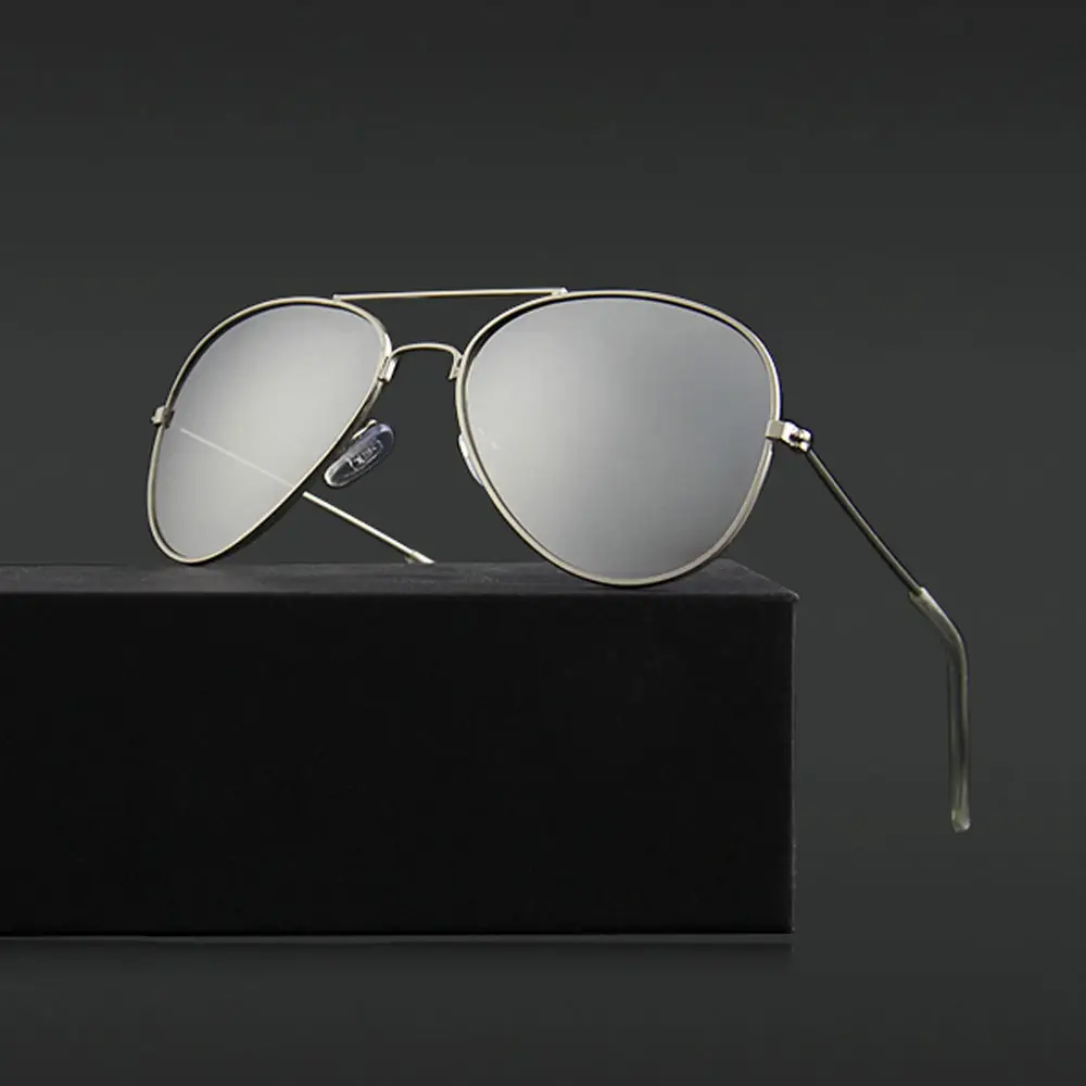 중국 제조 사용자 정의 흰색 미러 안경 금속 선글라스