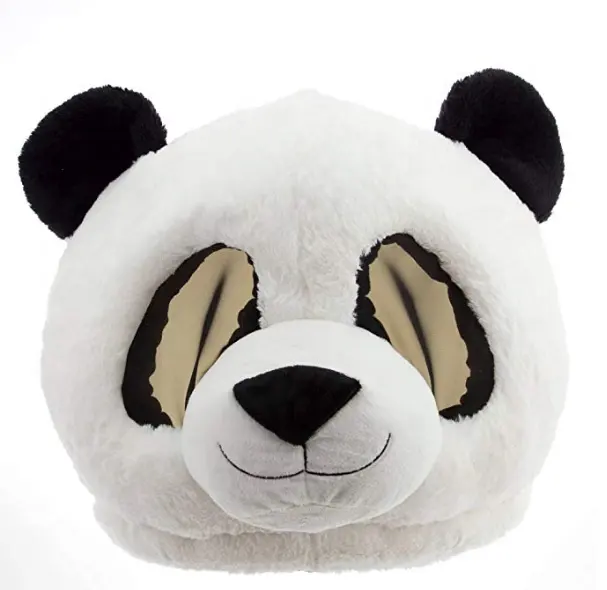 Farcito Peluche Costume di Halloween Testa Panda per la Decorazione/hotsale peluche testa di animale maschera giocattolo per il partito/animale di peluche divertente maschera