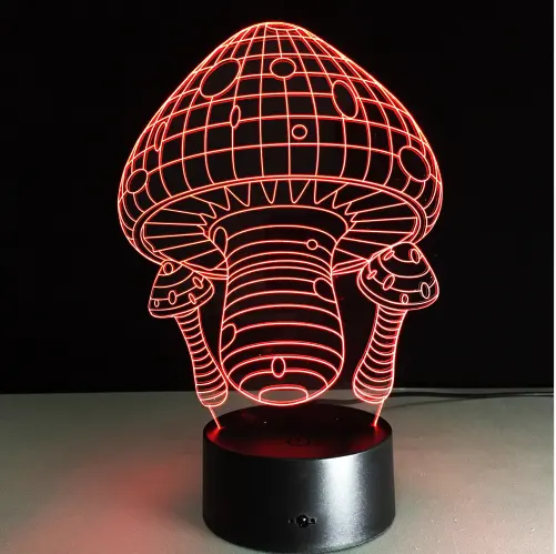 Factory direct wholesale mushroom 3D art light colorful Nightlight visual lamp lights 101007