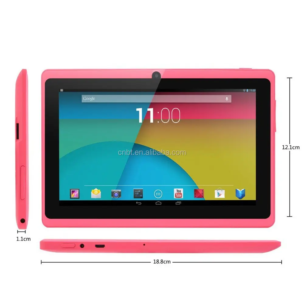 Günstigstes 7 Zoll Q88 Quad Core Android Tablet mit Tastatur und Silikon hülle für Kinder