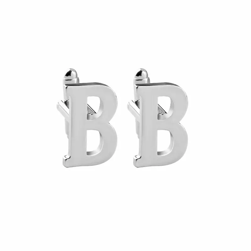 2020 New design 26 various english letters men's accessories wholesale custom high grade suit shirt cufflinks cuff button