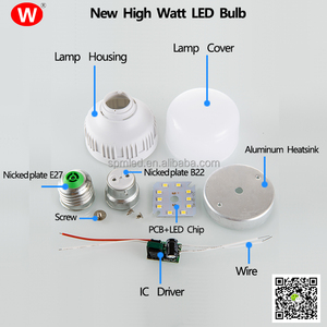 突出显示 smd2835 e27 5 w 9 w 13 w 18 w 28 w 38 W 原材料 skd ckd hotsell 生产线 led 灯泡新高瓦特灯泡