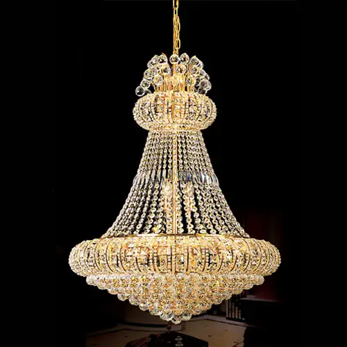 Lampadario di cristallo di lusso moderno lampade a LED grande lampadario per la decorazione della chiesa occidentale lampadario in oro e cristallo