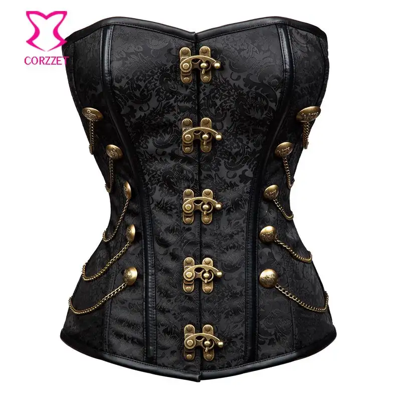 Espartilho, corset acessório, espartilho de aço preto emagrecedor de cintura plus size para cosplay feminino