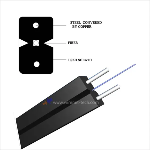 G657A 1 core corning LSZH FTTH cabo drop ftth cabo de fibra óptica fibra optica queda