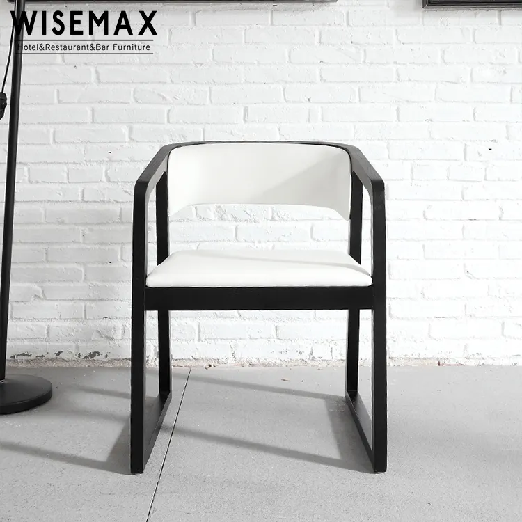 WISEMAX all'ingrosso classico cinese struttura in legno massello cafe ristorante sedia bracciolo sala da pranzo sedia in legno con design cuscino