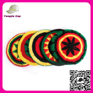 Unisex Fashion Crochet <strong>Rasta</strong> Hat Fashion Custom <strong>Rasta</strong> Crochet Slouchy Tam Beanie - Product Image 2