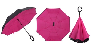 纯色反转伞双层廉价倒车倒转伞用于汽车雨伞可逆旅行 - Product Image 4