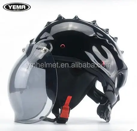 DOT Trang Trí Skull Helmet Mở Mặt Mũ Bảo Hiểm, Mũ Bảo Hiểm Xe Máy Sành Điệu Mát Mẻ, Xe Máy Độc Đáo Nửa Mũ Bảo Hiểm Moto Cross YM-333