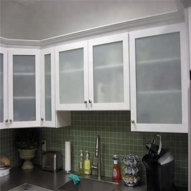 Vidro fosco temperado, vidro decorativo para portas de cozinha