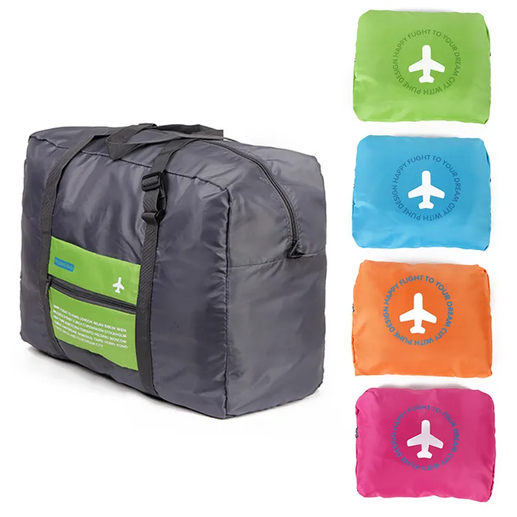 Bolsa de lona plegable para equipaje, bolso de viaje ligero y barato, de gran capacidad, impermeable, plegable