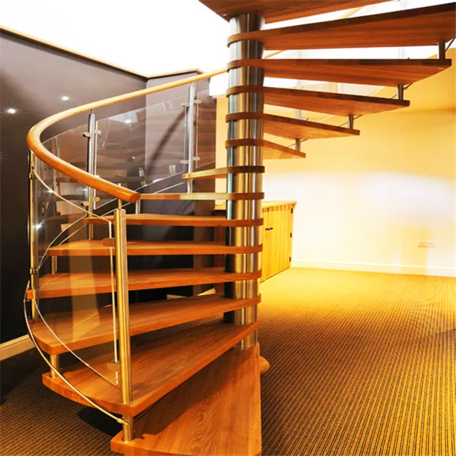 DAIYA stainless steel wood spiral stairs with high quality