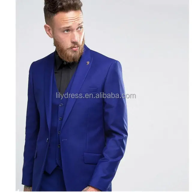 LL037 moda erkek takım elbise özel yapılmış kraliyet mavi ceket pantolon fotoğrafları düğün balo Suits fiyat erkekler için en iyi erkek sağdıç smokin