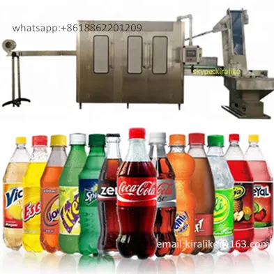 Máquina de enchimento de bebidas carbonizada, fabricação de bebidas automática de energia, tampão de enchimento, monoblock