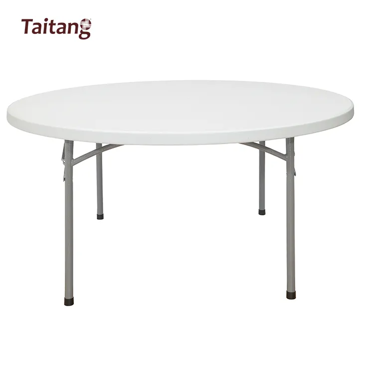 Table pliante blanche en métal, livraison gratuite