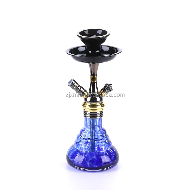 Pipa de fumar narguile de aleación de Zinc, Shisha, Hookah, vidrio con manguera de PVC, venta al por mayor