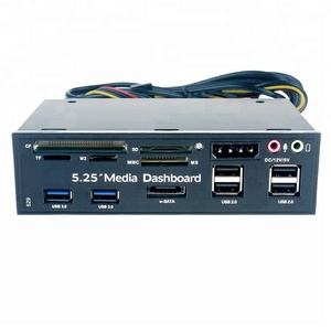 Çok fonksiyonlu 5.25 inç medya pano USB <span class=keywords><strong>ESATA</strong></span> SATA port ön Panel hepsi bir arada kart okuyucu