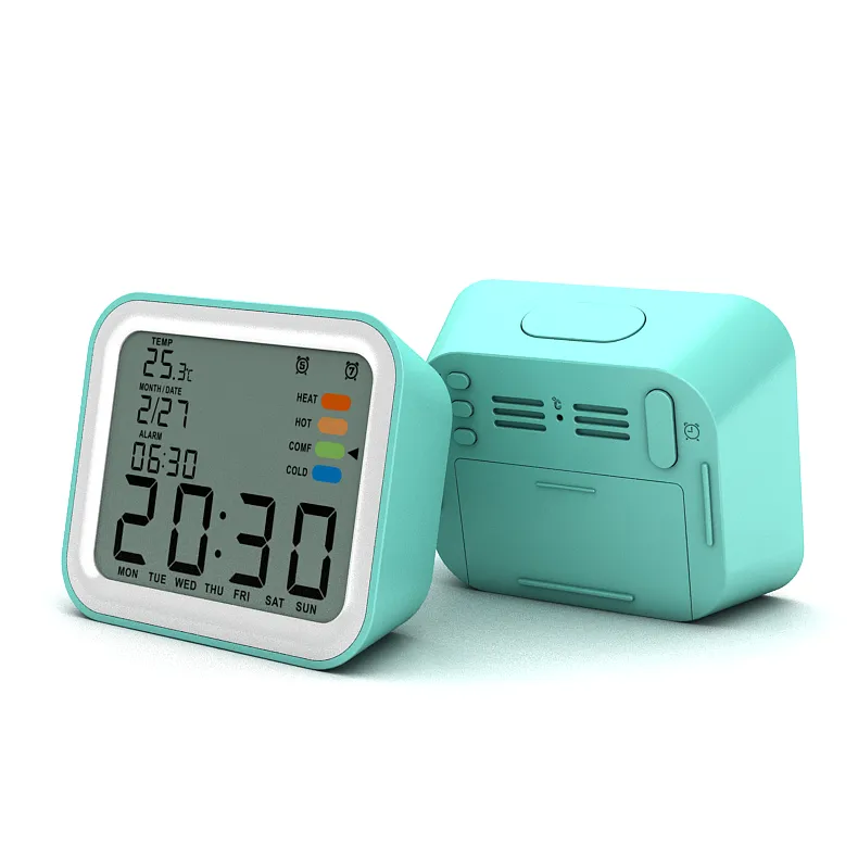 Fullwill高品質デジタル目覚まし時計温度日付表示クラシックスタイルの置時計、調光可能なLEDバックライト付き