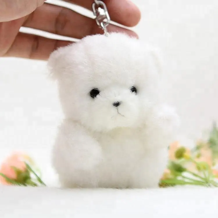 Nuovo giocattolo del bambino della peluche bianco mini teddy bear con portachiavi