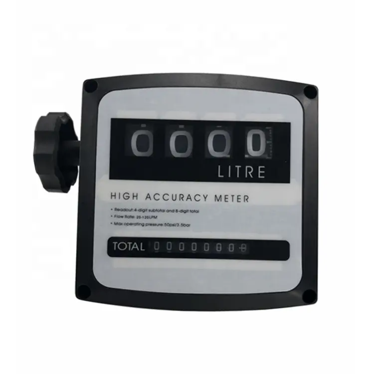 Mecánico medidor de combustible Diesel medidor de flujo contador de combustible 4 dígitos medidor de flujo de aceite