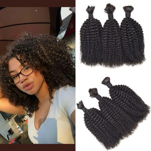 3 demetleri brezilyalı Afro Kinky kıvırcık toplu saç örgü İnsan saç hiçbir atkı örgü saç ekleme - Product Image 2