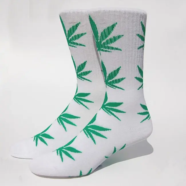 Marijuana Leaf Cannabis Dress Socks Weed Design Socks, Plant Healthy Weed Maple Leaf Cannabis Socks