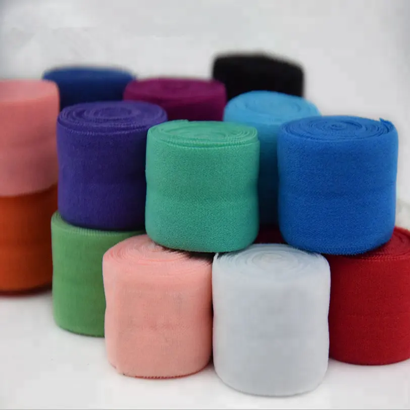 wholesale colorful solid fold over elastic