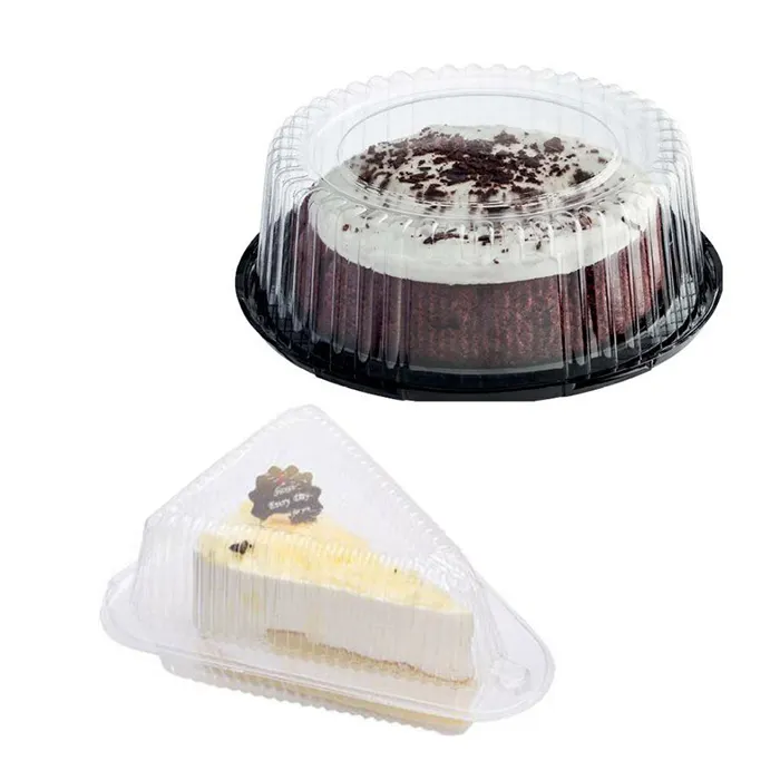 Scatola di caramelle di dimensioni personalizzate contenitore per torta da dessert contenitore per formaggio a cupola con cupola in plastica trasparente usa e getta con coperchio