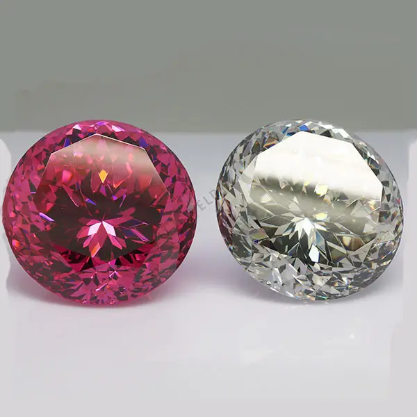 Taglio rosa zirconia sciolto gemme di pietra di grandi dimensioni 20.0mm rosa rossa cz fiore reciso gemma sciolto di alta qualità zirconia