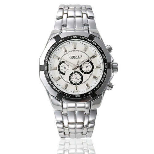 Silver Case White Dial