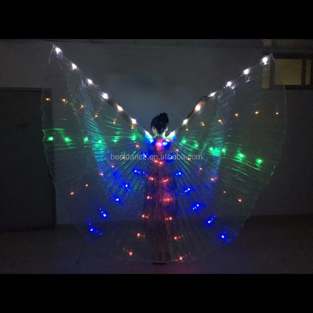 Led Isis cánh múa bụng dẫn trang phục lễ hội cosplay LED ánh sáng lên hiển thị