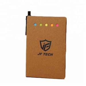 Muestra gratis Bloc de notas personalizado Set Kraft Cuadernos en espiral con bolígrafo y notas adhesivas Papel Kraft autoadhesivo para uso en la oficina