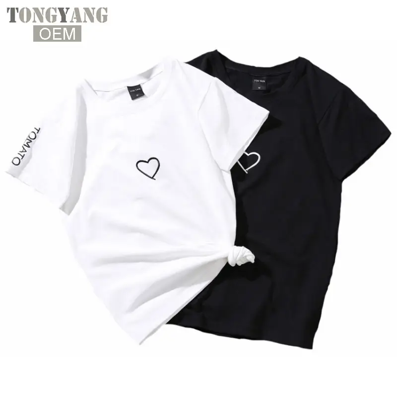 TONGYANG Mùa Hè Hình Trái Tim T Áo Sơ Mi Nữ Đẹp Mùa Xuân Mùa Hè Áo Sơ Mi Thời Trang Mát Mẻ Tops Tees Thời Trang Dạo Phố Giản Dị