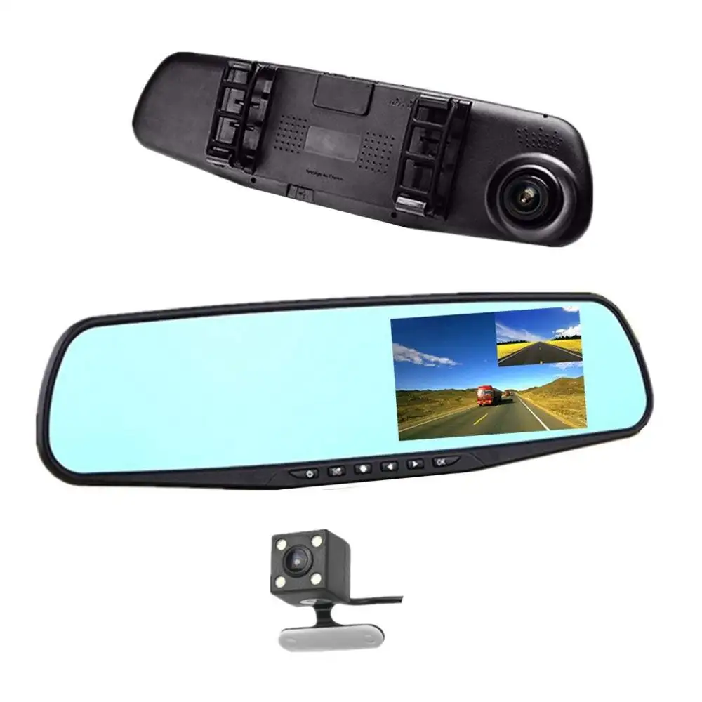 4.3 pollici Dell'automobile DVR Full HD 1080P Dual Lens HD Auto Dual Utente del Precipitare Della Macchina Fotografica Dvr Nera Del Veicolo Auto DVR