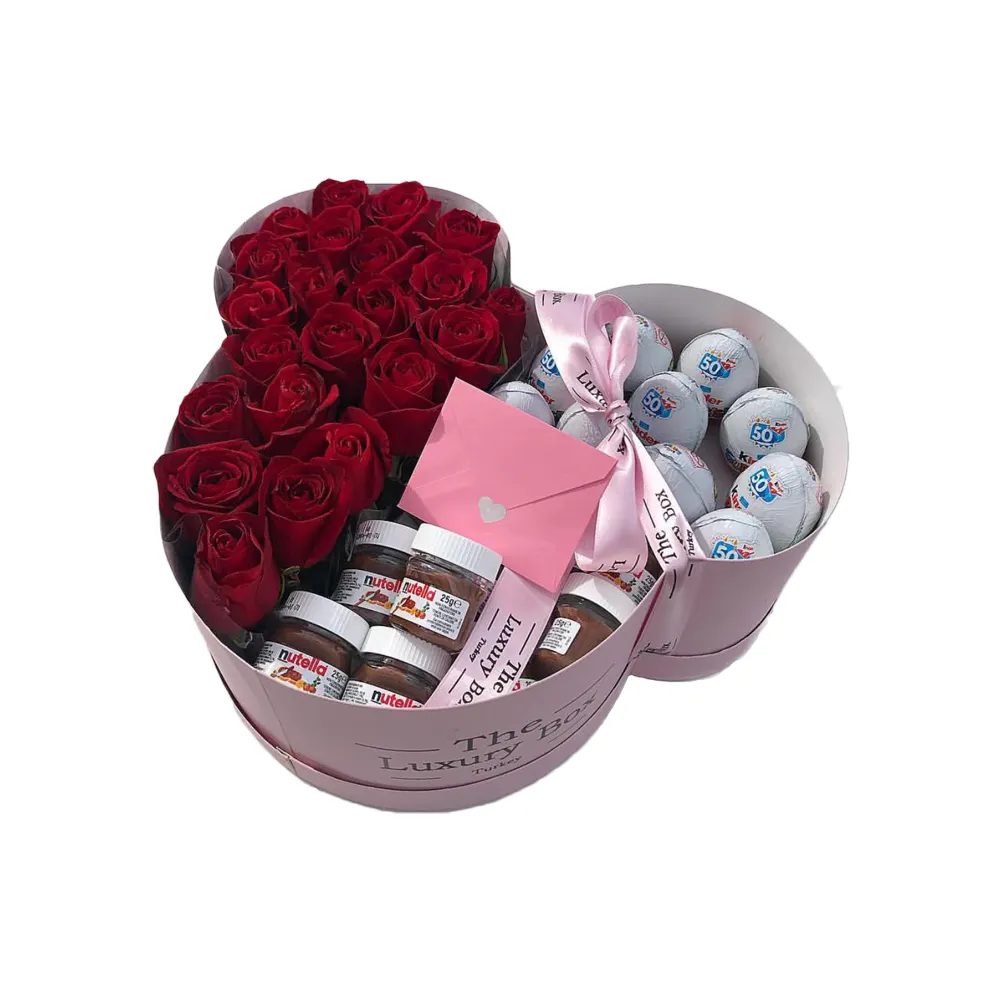 Boîte ours de roses et chocolat de luxe, 1 pièce, emballage personnalisé pour beurre de cacahuètes, boîte cadeau