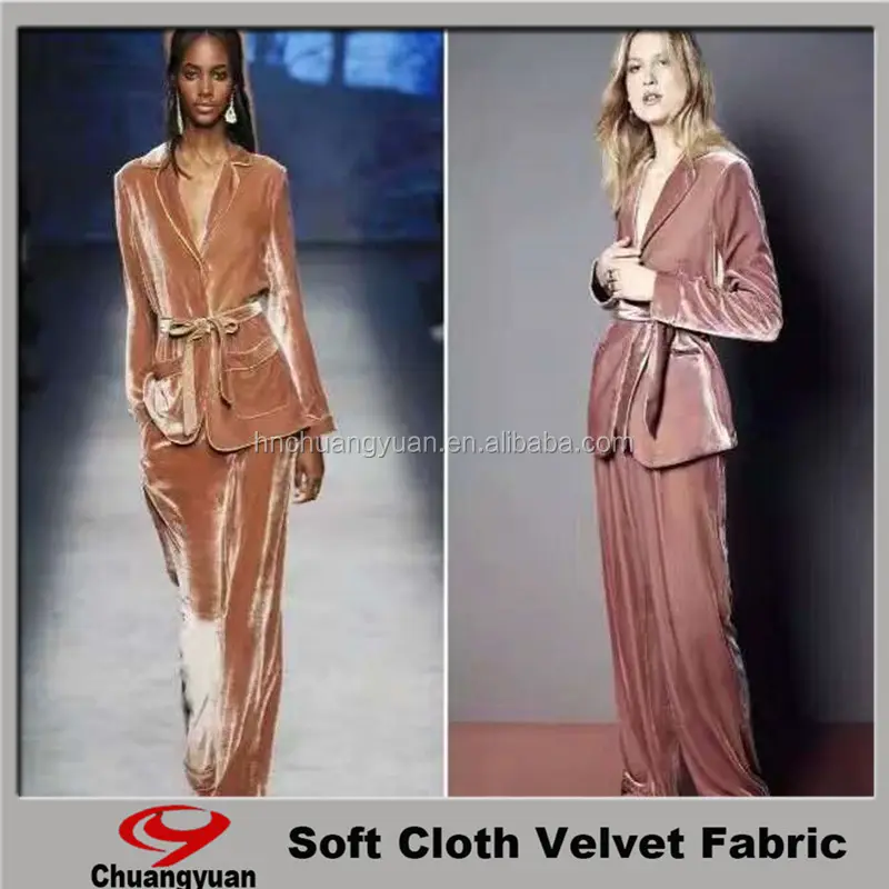 2019 New style folds stretch shiny korean velvet spandex dress fabric