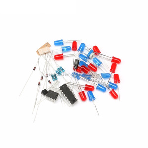 สีแดงสีฟ้าคู่สีกระพริบไฟชุด Strobe NE555 + CD4017 ฝึกการเรียนรู้ DIY ชุดอิเล็กทรอนิกส์ LED DIY ขายร้อน - Product Image 2