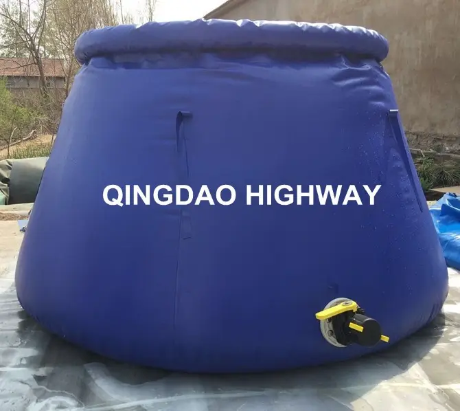 Self-standing PVC foldable rain water tank round top for fire fighting