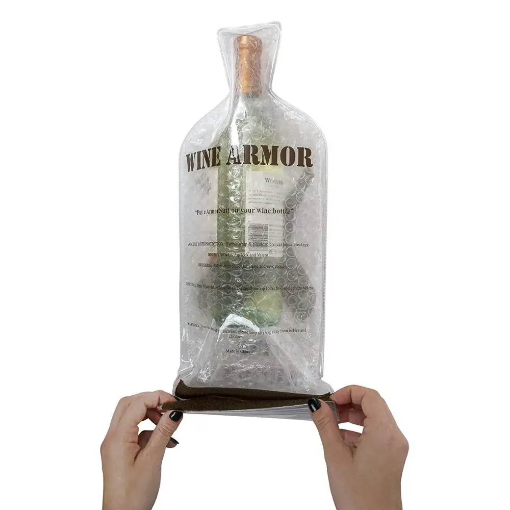 Voyage réutilisable vin whisky bouteille en plastique protecteur sac à manches