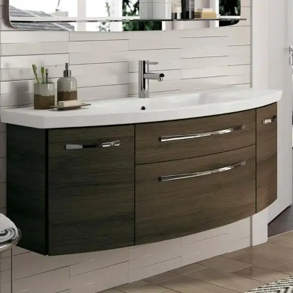48 inç amerikan tarzı Euro tasarım modern mobilya yuvarlak kavisli duvara monte banyo dolabı