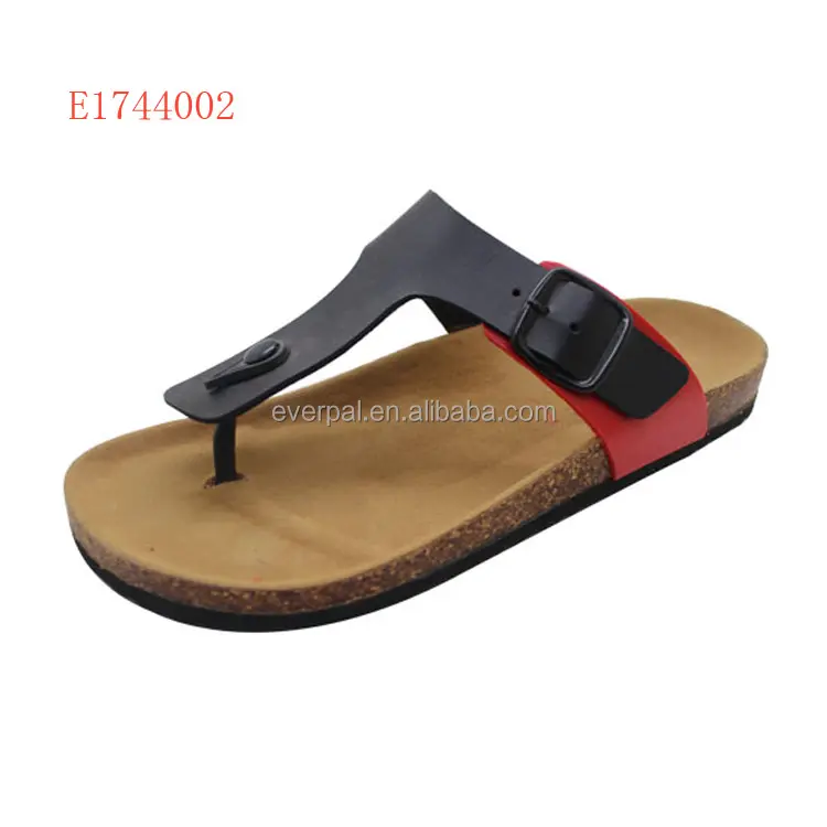 Chanclas de corcho para hombre, sandalias con suela de cuero