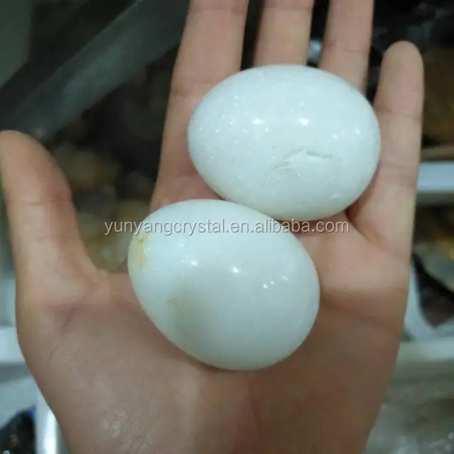 Natural white jade uova di pietra di cristallo di prezzi all'ingrosso uova di pietra