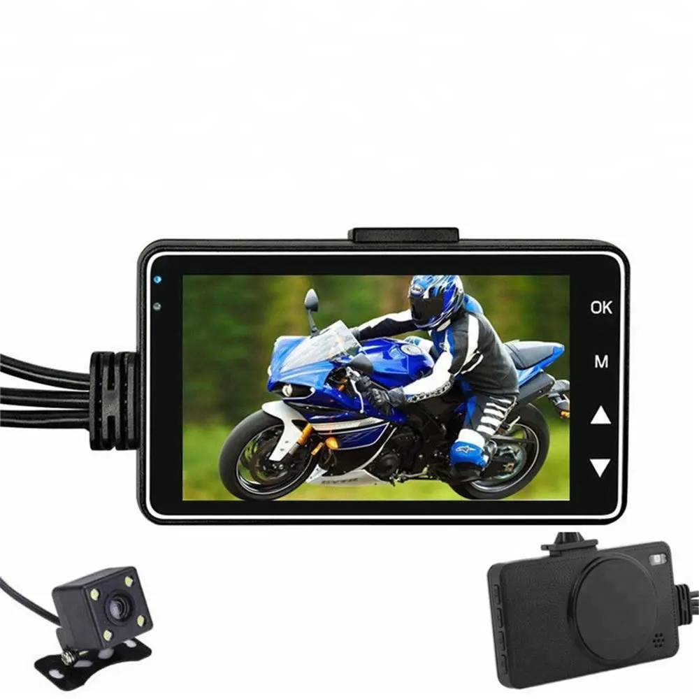 Mini cámara de visión trasera para motocicleta, 3 '', Full HD, 720P, DVR