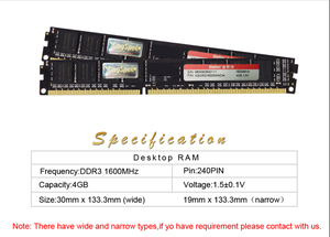 Kingspec <span class=keywords><strong>ddr3</strong></span> Double Data tasso 3 DRAM 4gb 1600 MHz <span class=keywords><strong>SDRAM</strong></span> modulo di memoria 512m x 8-bit 1 grado cl11 per pc desktop
