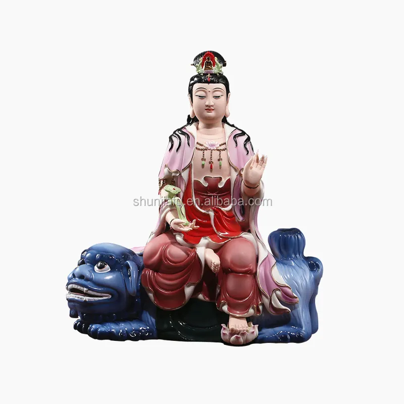 Voce popolare Vendita Calda Religiosi Artigianato di Ceramica Figurine Guanyin Statua di Buddha